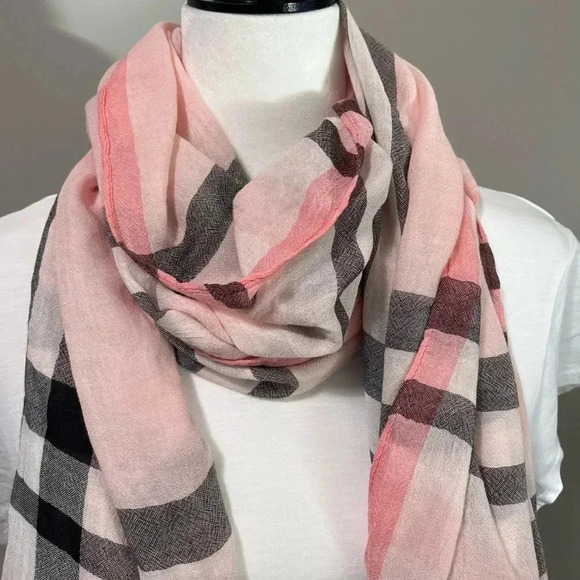 Fraas Pink Plaid Scarf - Picture 3 of 9